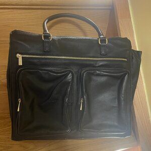 DANIER BLACK LEATHER LARGE BRIEFCASE LAPTOP BAG
